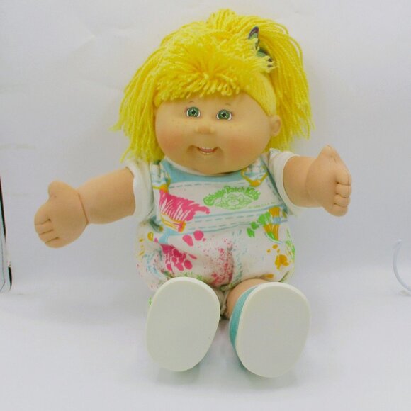 2004 CPK Play Along Lemon Crimped Hair Doll Green Eyes Freckles Retro Outfit Sho - Picture 2 of 9